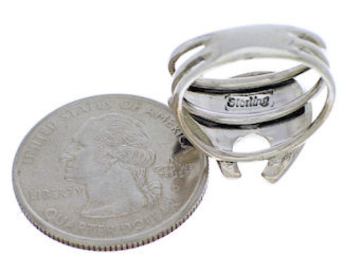 Sterling Silver Black Jade White Inlay Bear Ring Size 6 JX37757